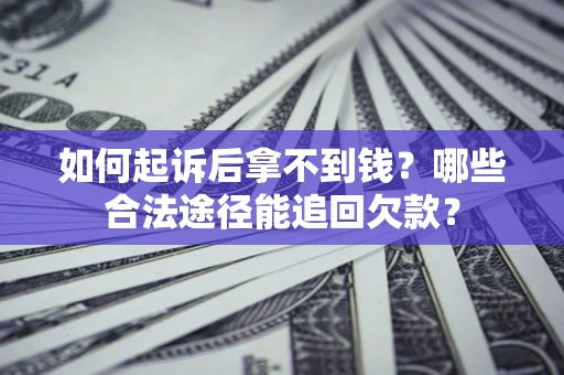 武汉如何起诉后拿不到钱？哪些合法途径能追回欠款？