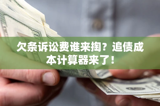 武汉欠条诉讼费谁来掏？追债成本计算器来了！
