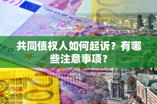 武汉共同债权人如何起诉？有哪些注意事项？